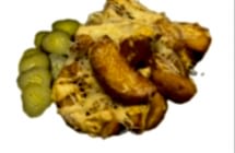 Картофельные дольки с огурчиком